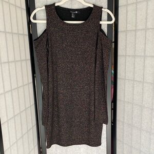 Forever 21 Shimmering Multicolor Cold Shoulder Dress Size Medium